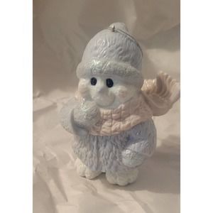 Ceramic  Snowman Christmas Ornament Figurine